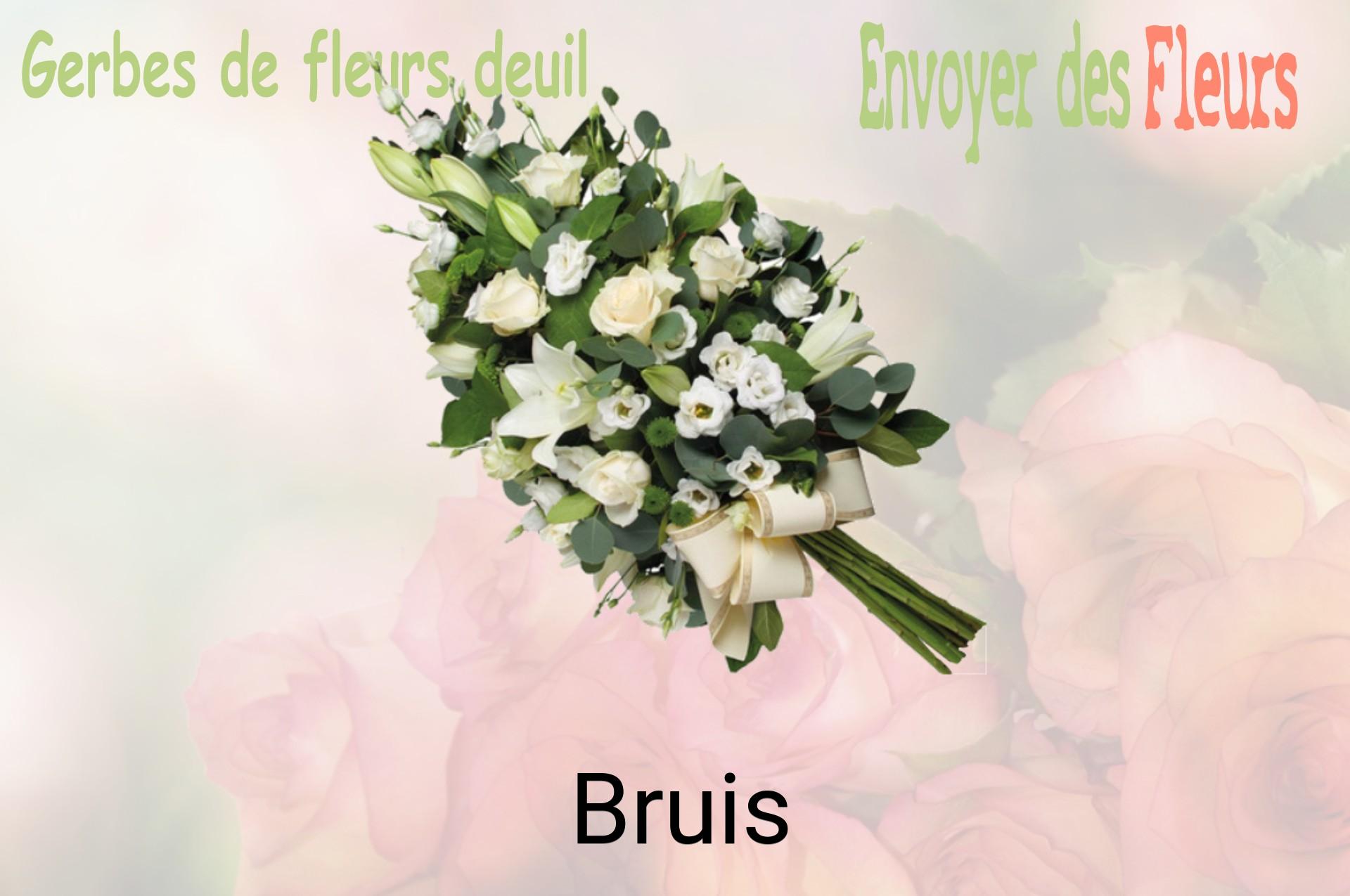 Gerbe de fleurs de deuil livrée à Bruis